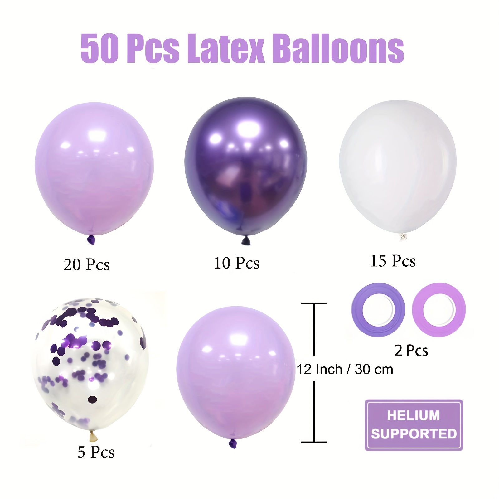 50 PALLONCINI LILLA 16 POLLICI