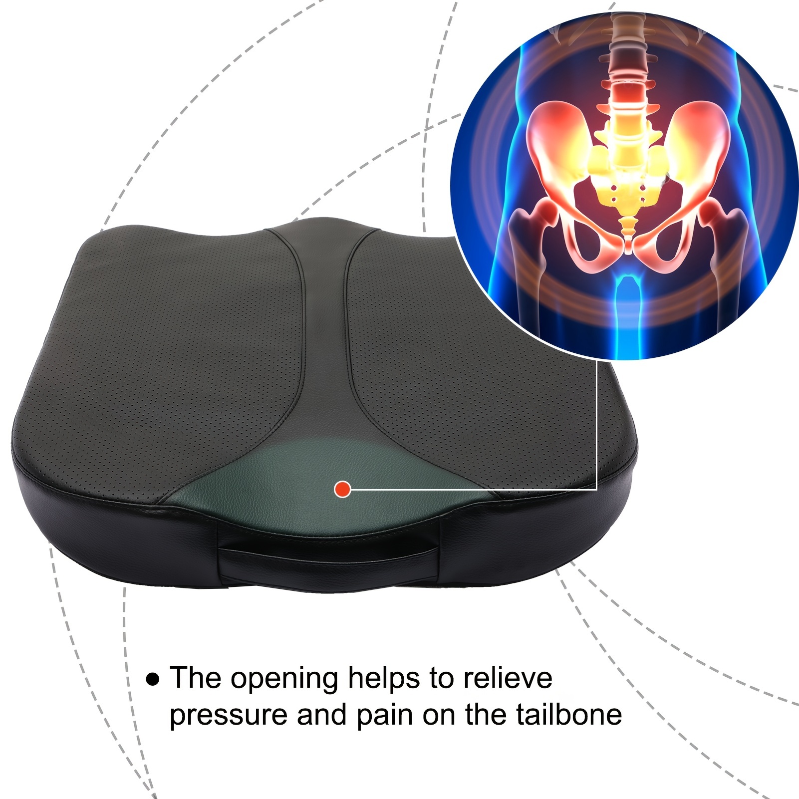 Car Seat Cushion, Heightening Wedge Seat Cushion for Sciatica Tailbone Pain  Reli