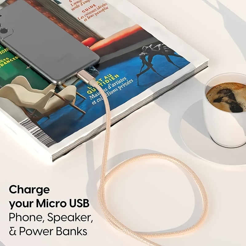 Micro Usb Charging Cable 0.30m Android Charging Cables Nylon - Temu