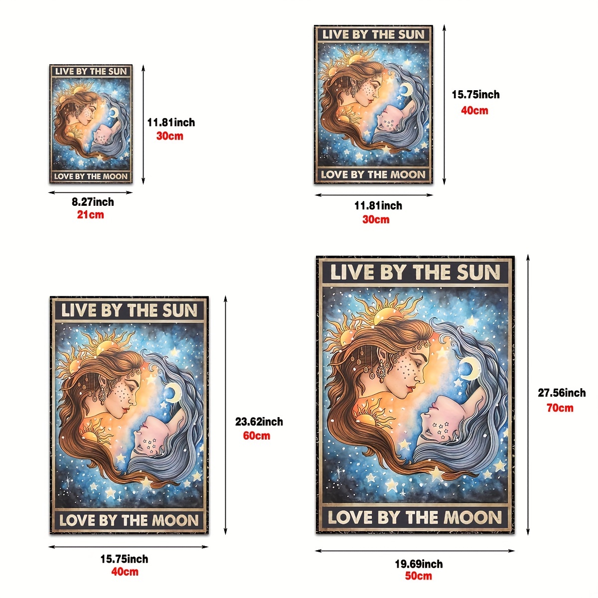 1pc Live By The Sun Love By The Moon Immagine Vintage Bella - Temu Italy