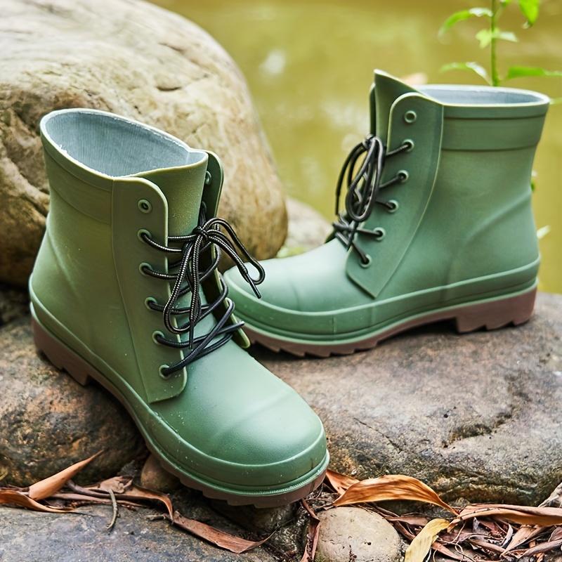 Lace up rubber boots hot sale womens