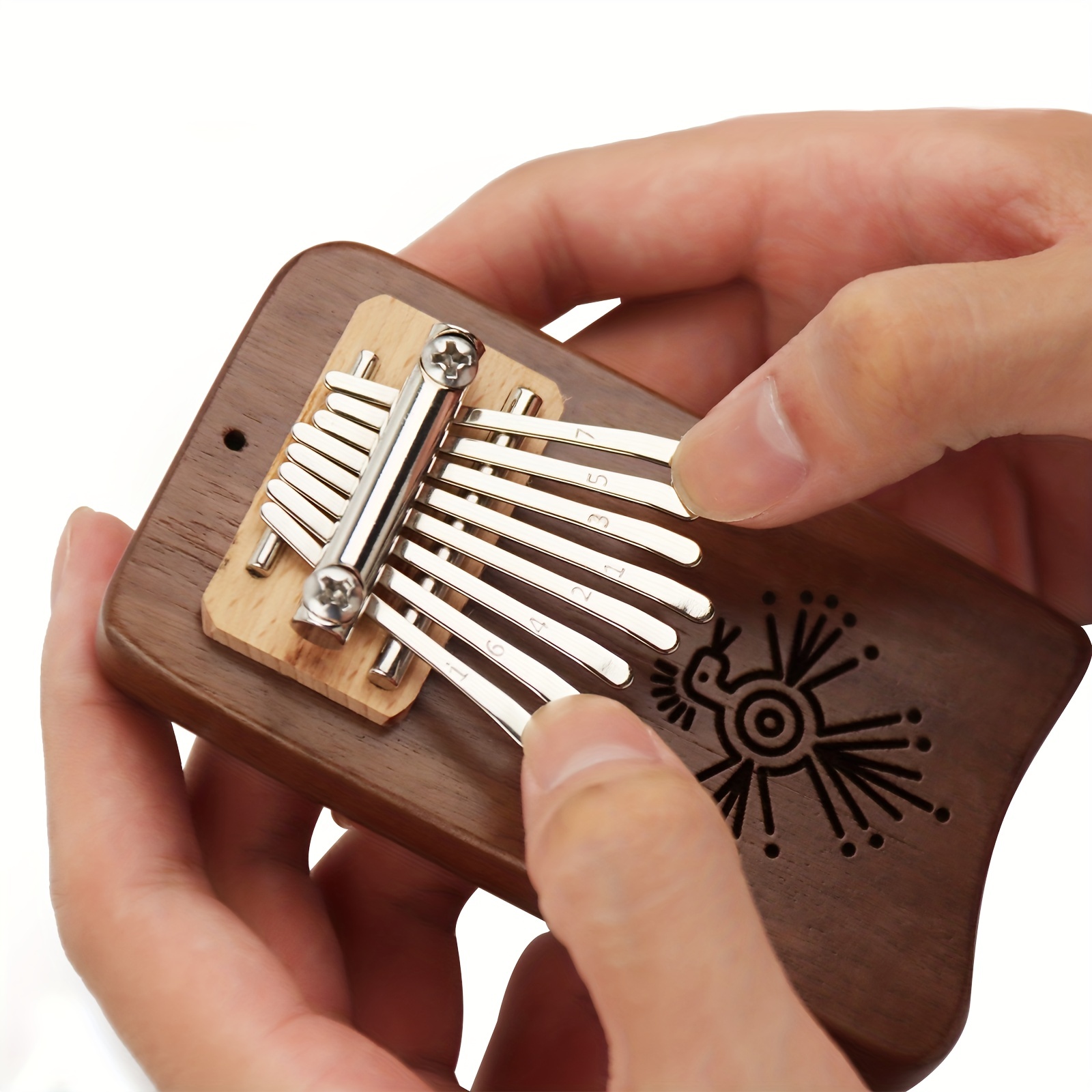 REGIS Kalimba 8 Key exquisite Finger Thumb Piano Marimba Musical good  accessory Pendant Gif (Bronze)