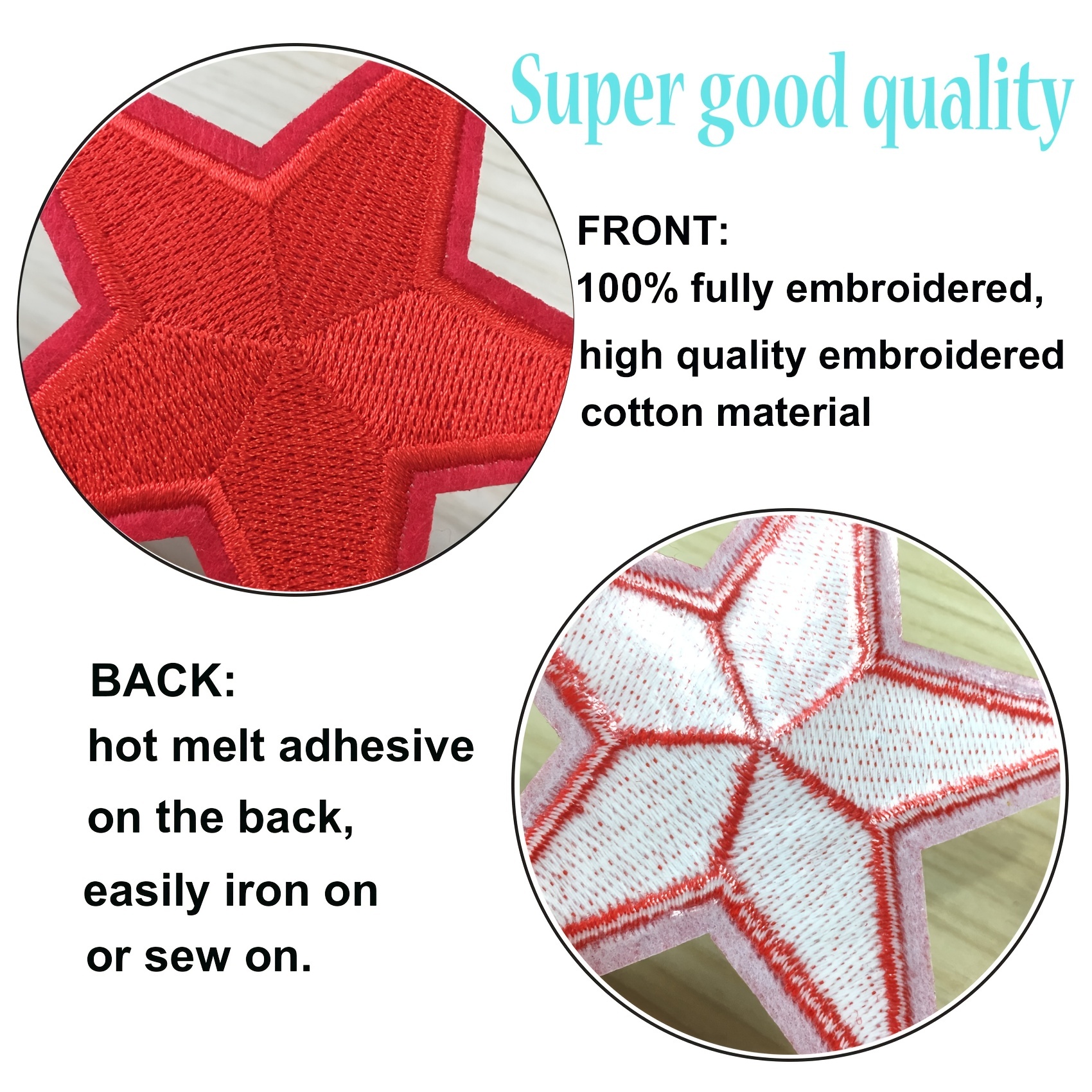 Star Patches Five angled Star Iron Patches Embroidered - Temu