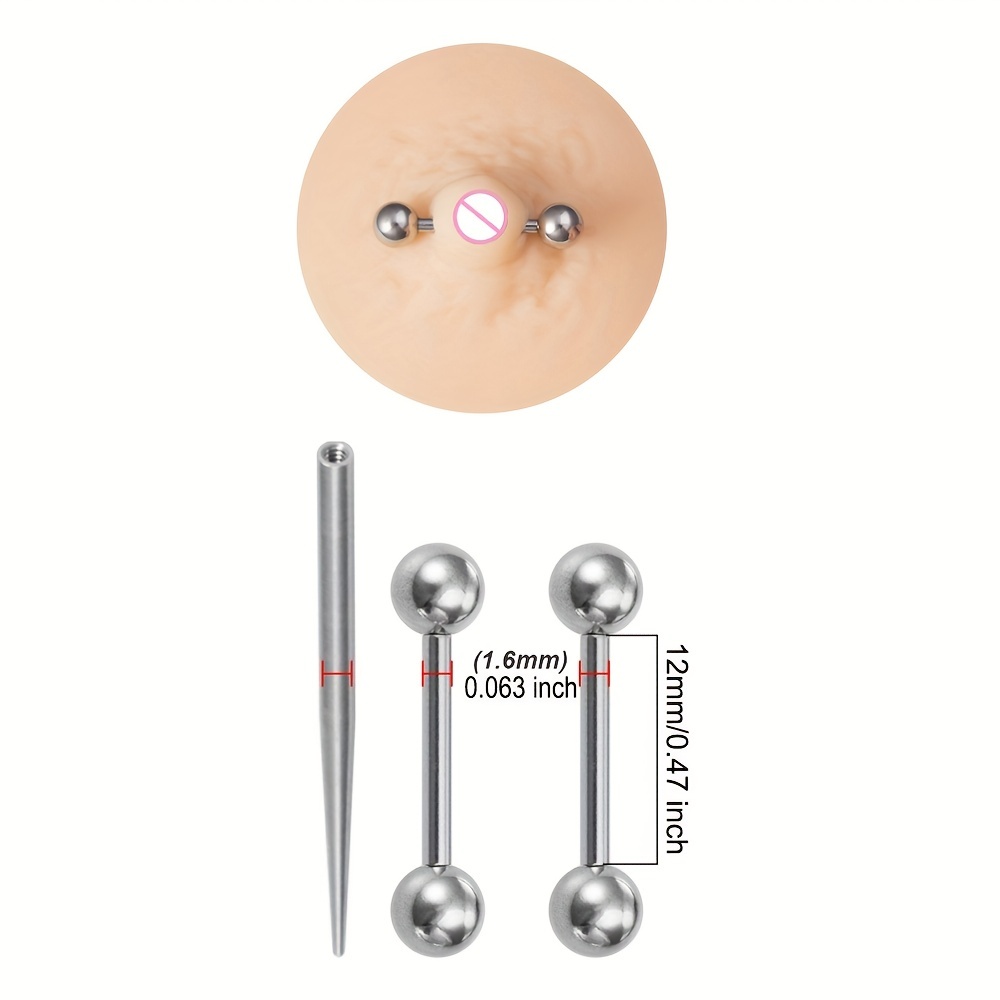 Stainless Steel Taper Insertion Thread Pin Ear Nose Navel - Temu