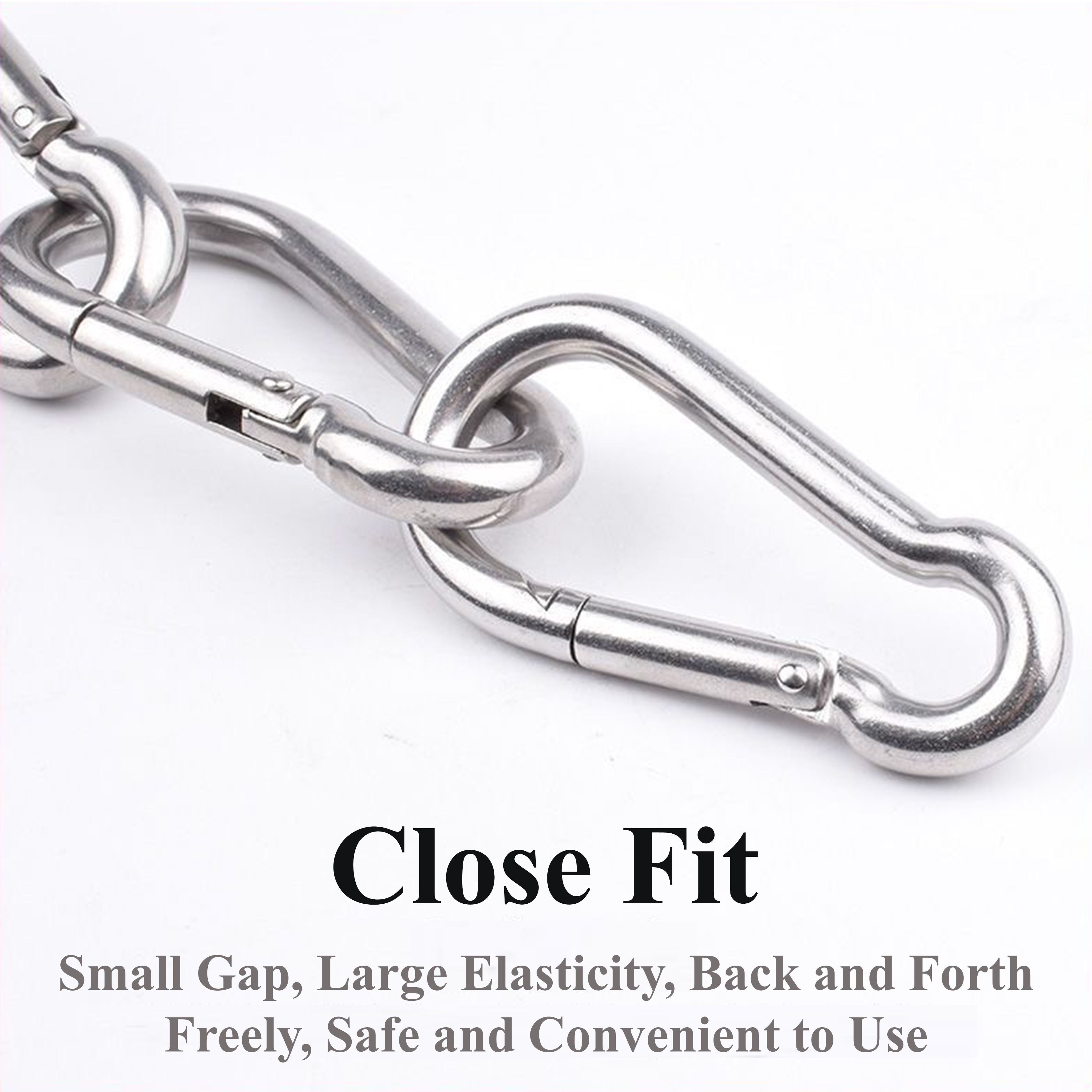 304 Stainless Steel Spring Snap Link M5 Carabiner Hook for Outdoor