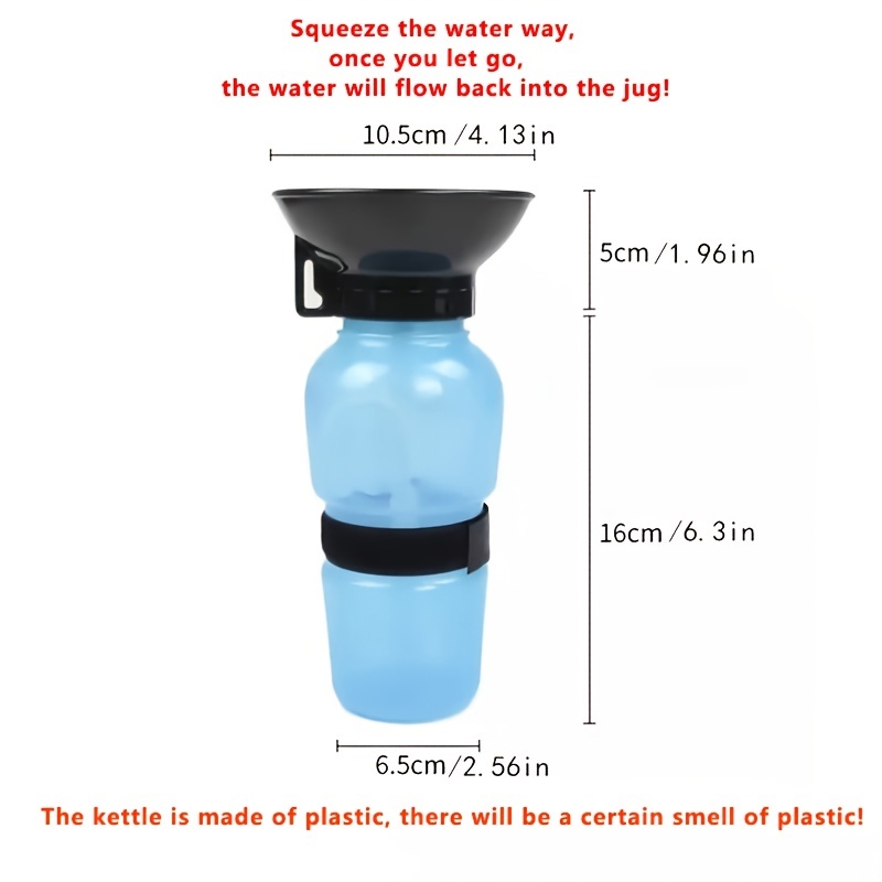 Dog Water Bottle 18 OZ Leak Proof Portable Dog Water Bottles For Walking Travel Water Bottle 18 Oz