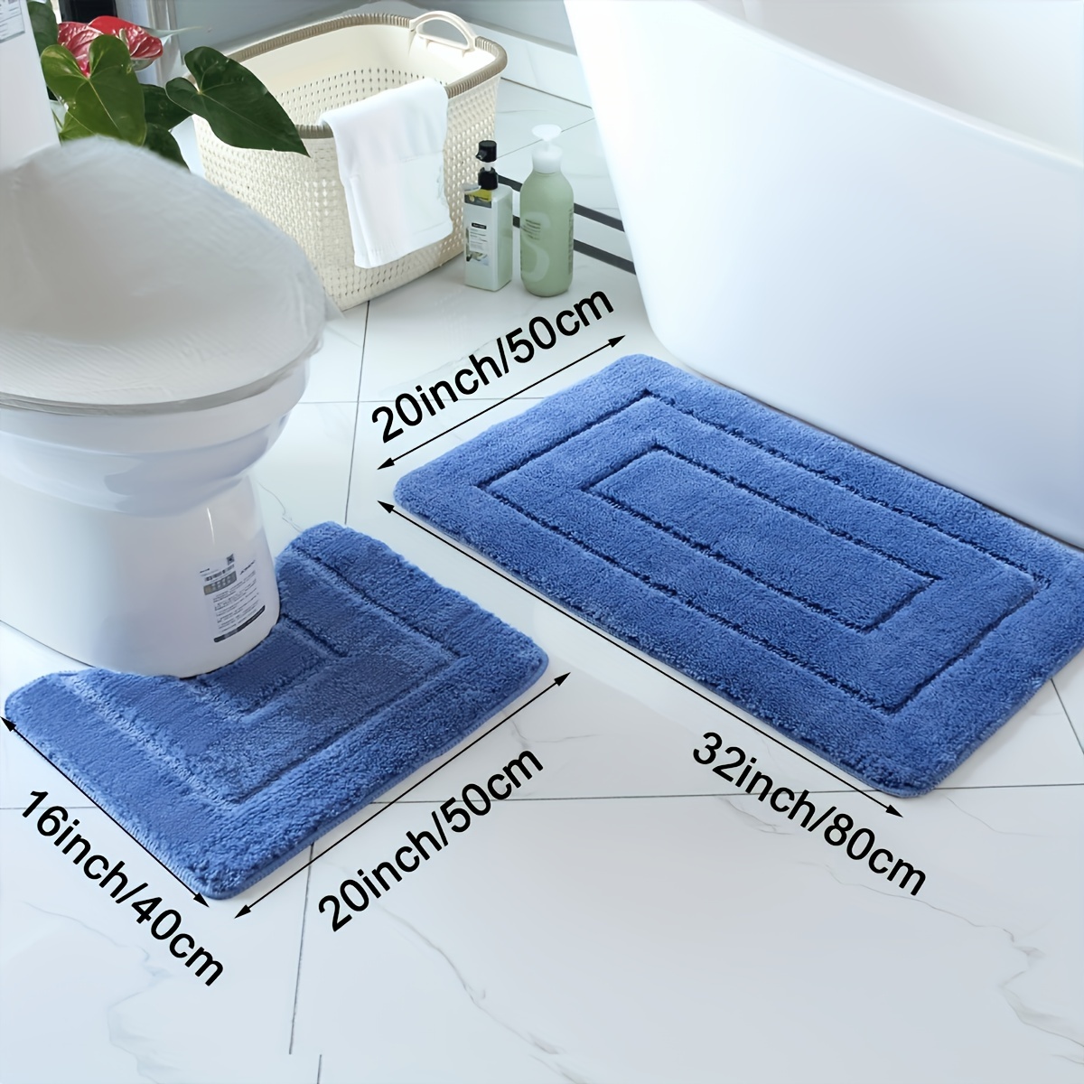 Bathroom U-shaped Contour Rug Bathroom Absorbent Floor Mat, Toilet Non-slip  Foot Mat Soft Thickened Floor Rug Bath Mats For Bathroom Machine Washable Bath  Rug - Temu