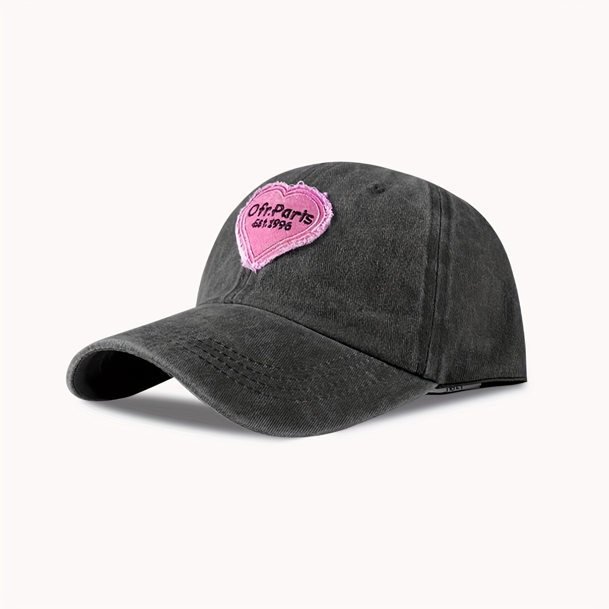 Bad Bunny Unisex Novelty Embroidered Adjustable Black Hat Embroidered Red  Heart Hat Trucker Hats Men Women