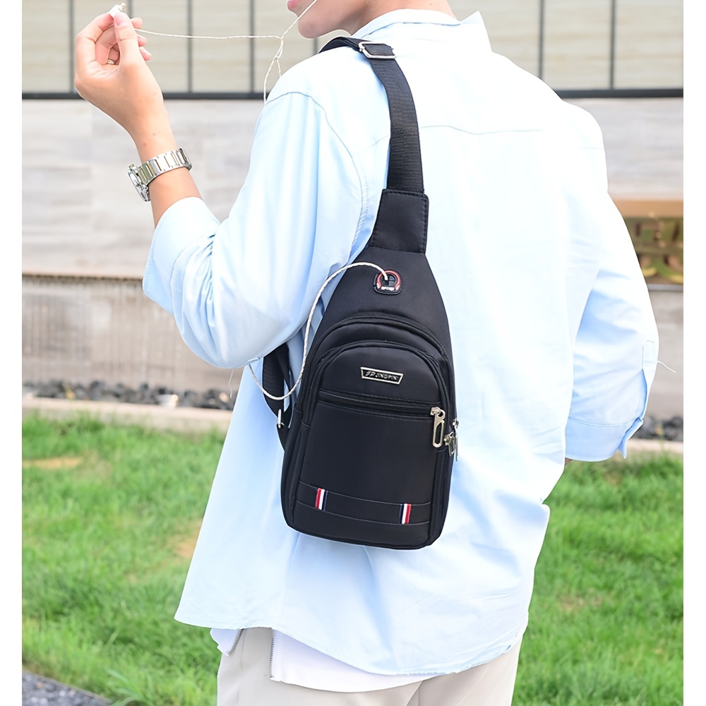  Mochila cruzada pequeña negra para hombre y mujer, A-black  Small Sling Bag+Wallet Set, S, Moda : Deportes y Actividades al Aire Libre