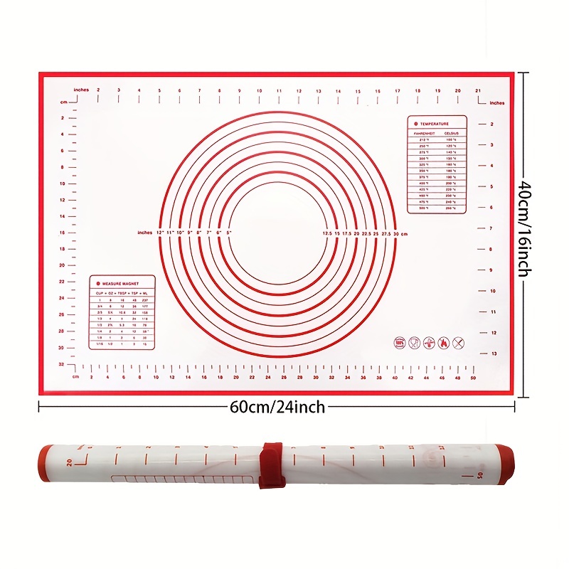Silicone Baking Mat with Measurements, Pastry Rolling Mat-16x20