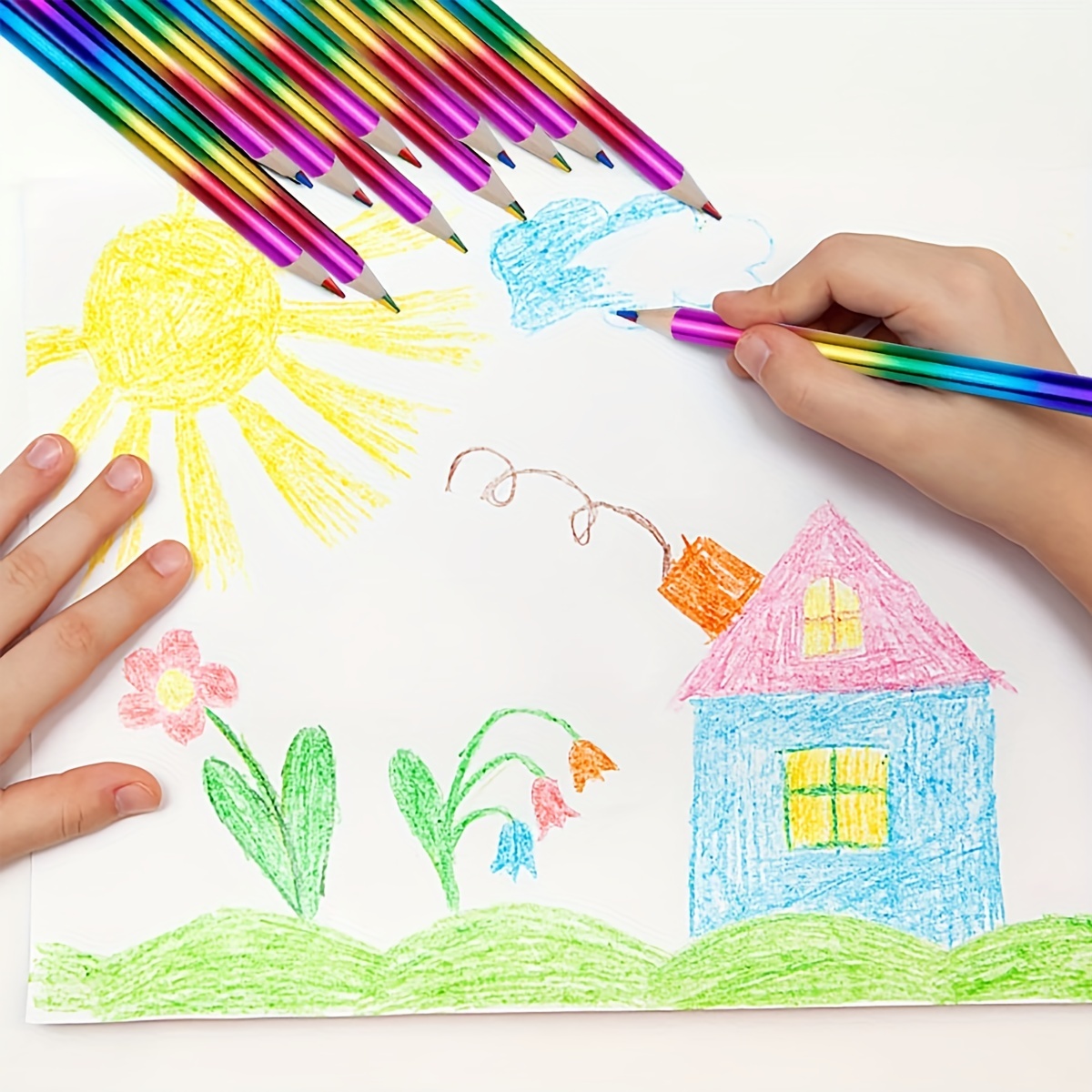 YAANBUNB 16 Pz Matite Colorate Arcobaleno Matite per Bambini 4 Colori in 1  Matita da Disegno 4 in 1 per Disegnare, Scuola, Ufficio, Casa : :  Cancelleria e prodotti per ufficio