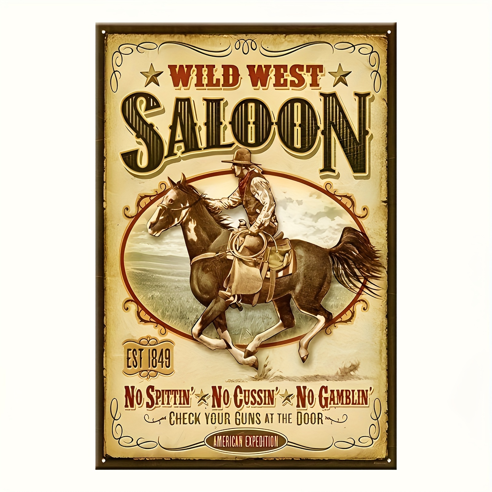 

Wild West Saloon Metal Tin Sign Vintage Wall Decor For Cafe Bar Pub Home 12x8 Inch Tinplate