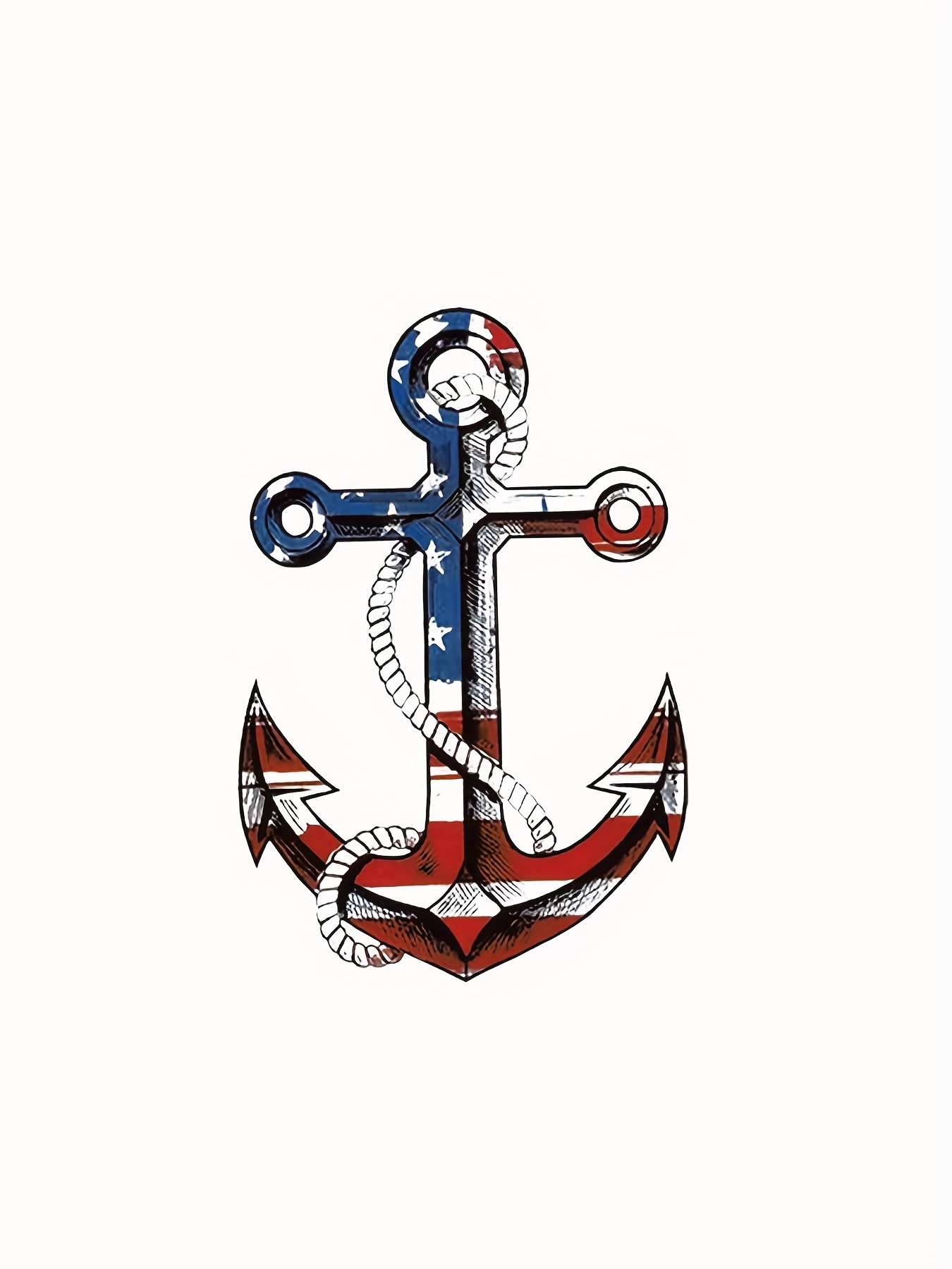 American Flag Anchor Print Tank Top for Women