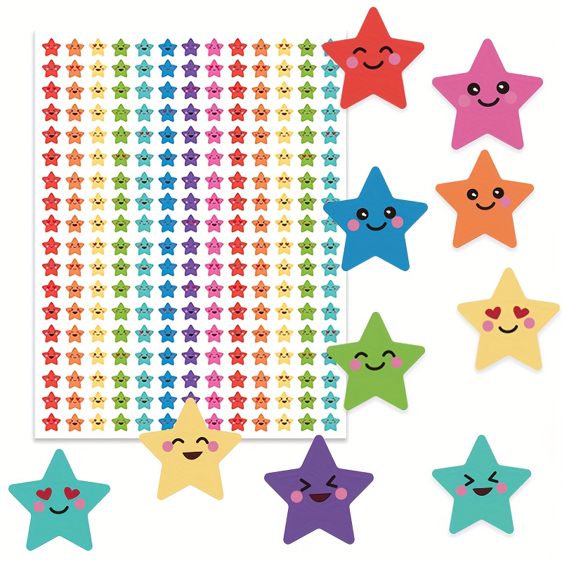Star Stickers 15 Designs Happy Face Students Reward Chart - Temu