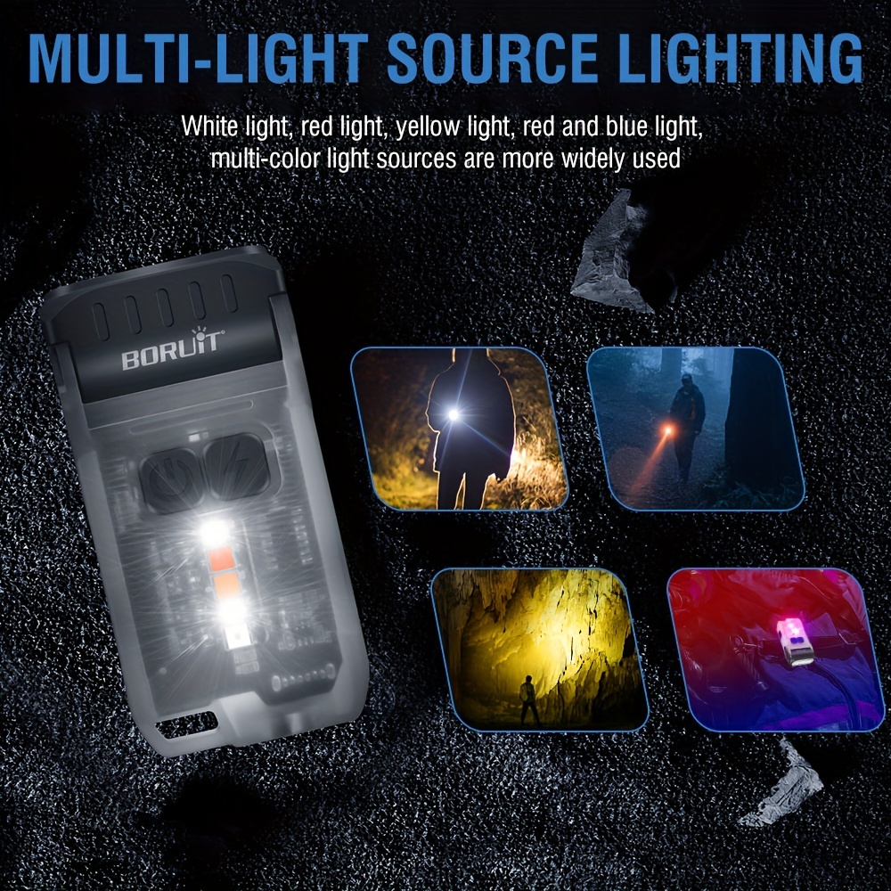 Led Keychain Edc Flashlight Clip Work Light Type C Rechargeable Torch  Magnetic Pocket Lamp Outdoor Camping - Sports & Outdoors - Temu