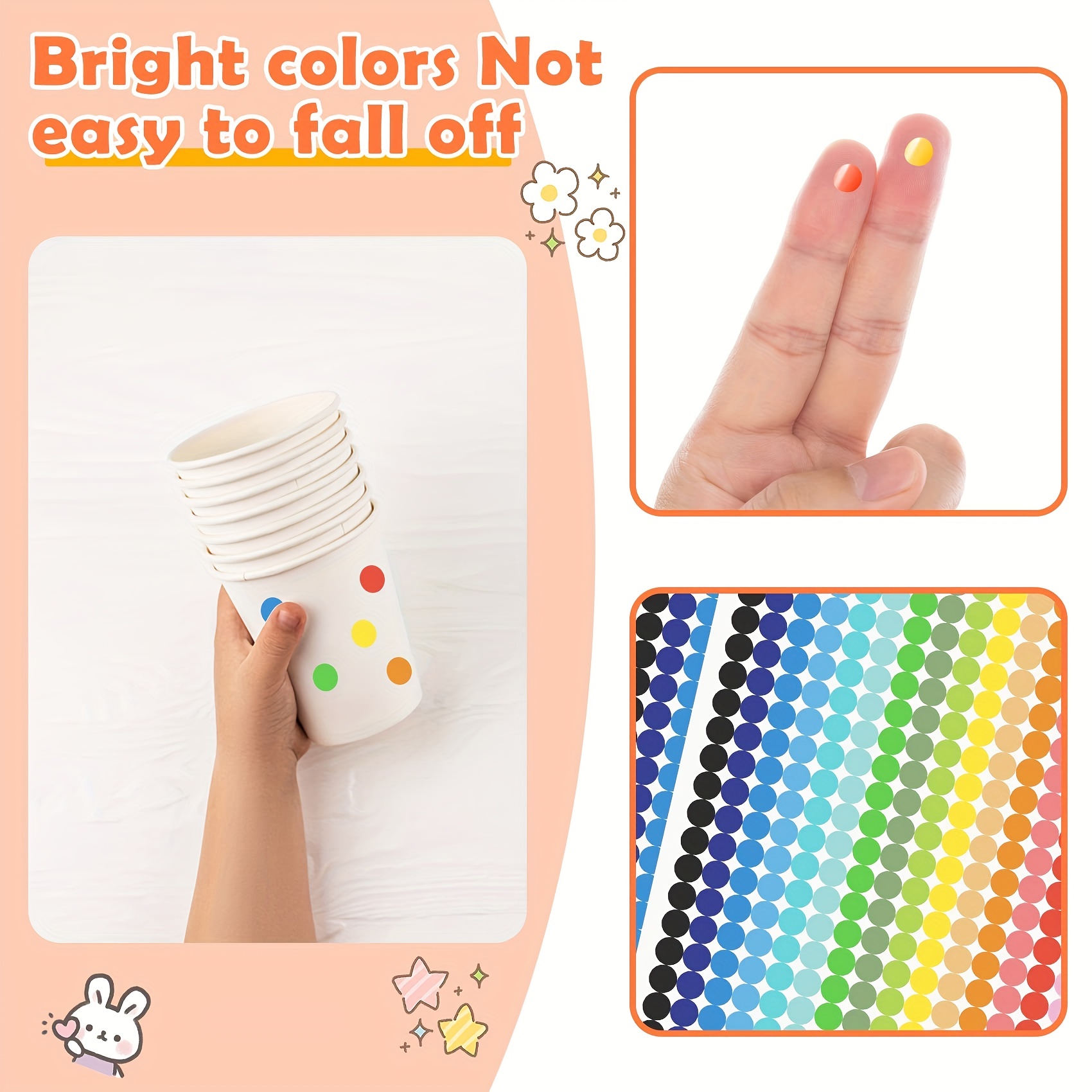 1050 PCS 3/4 Inch Round Color-Code Dot Stickers,Color Coded Stickers Label  Circle Stickers for Classroom, Office (Black)