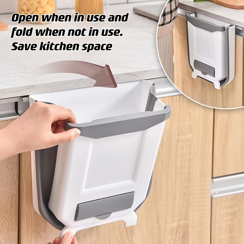 Hanging Kitchen Trash Can Foldable Waste Bin For Kitchen - Temu United  Kingdom