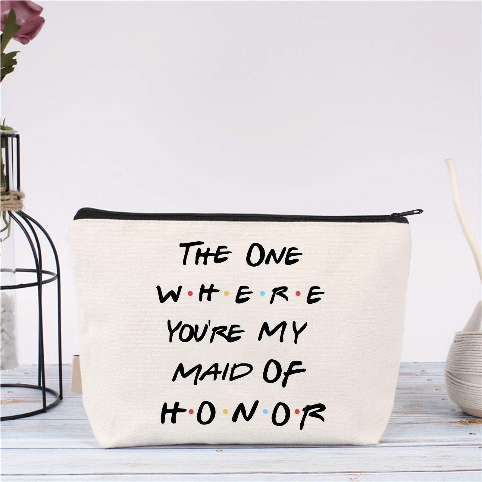 Bridesmaid Proposal Gifts Makeup Bag Wedding Gift for Maid of Honor Best  Friend Gift Bridal Shower Gifts Cosmetic Bag Bridal Party Gift Travel