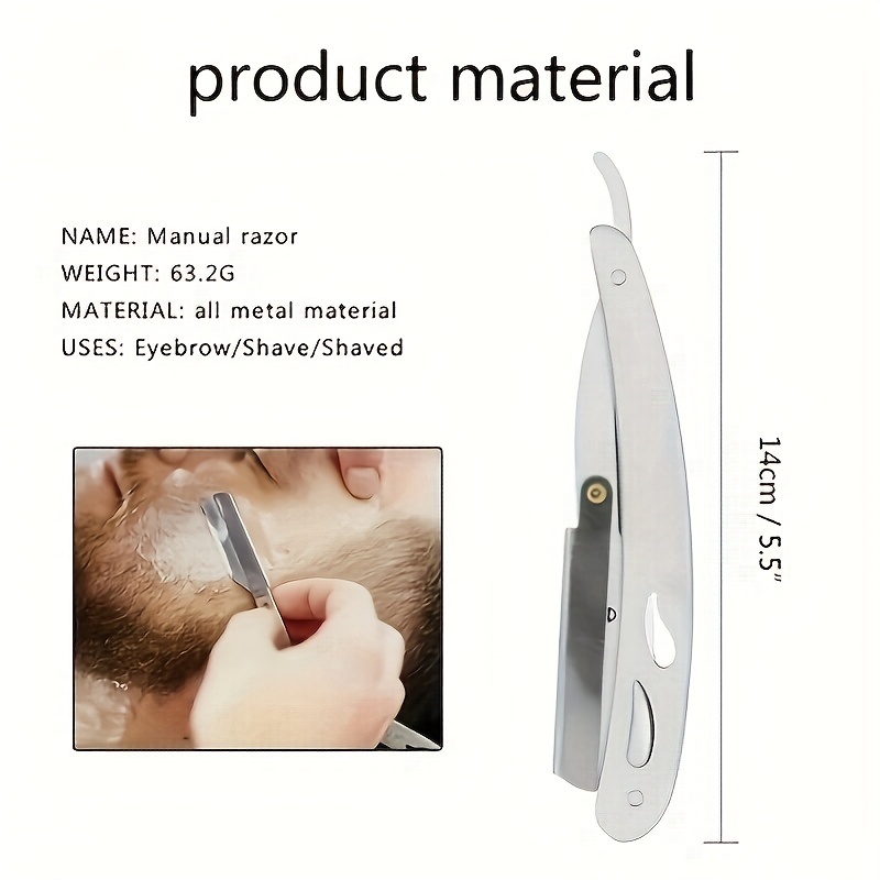 Foldable Hair Blade Barber Straight Razor For Shaving Men