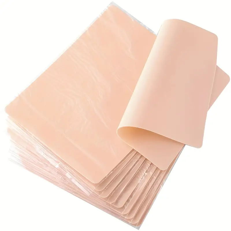 5pcs dual sided tattoo practice skin sheets 19 x 14 3cm silicone microblading practice skin for eyebrows lips ideal for beginners pros tools beginner tattoo kit intricate patterns smooth texture tattoo skin practice 0
