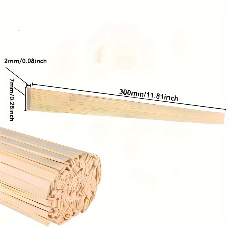 Natural Square Bamboo Sticks Craft Sticks Woodworking - Temu
