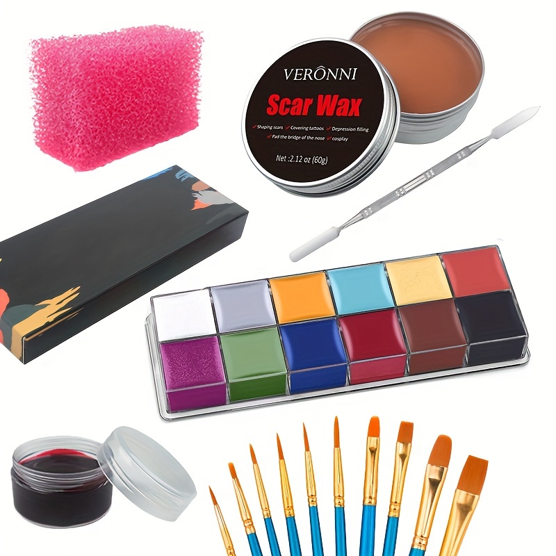  Roizefar Halloween SFX Makeup Kit,8 Colors Professional Special  Effect Face Body Paint Palette with Scar Wax,Fake Blood Cream with  Brushes,Spatula Tool,Stipple Sponge for Christmas Gifts,Cosplay : Arts,  Crafts & Sewing