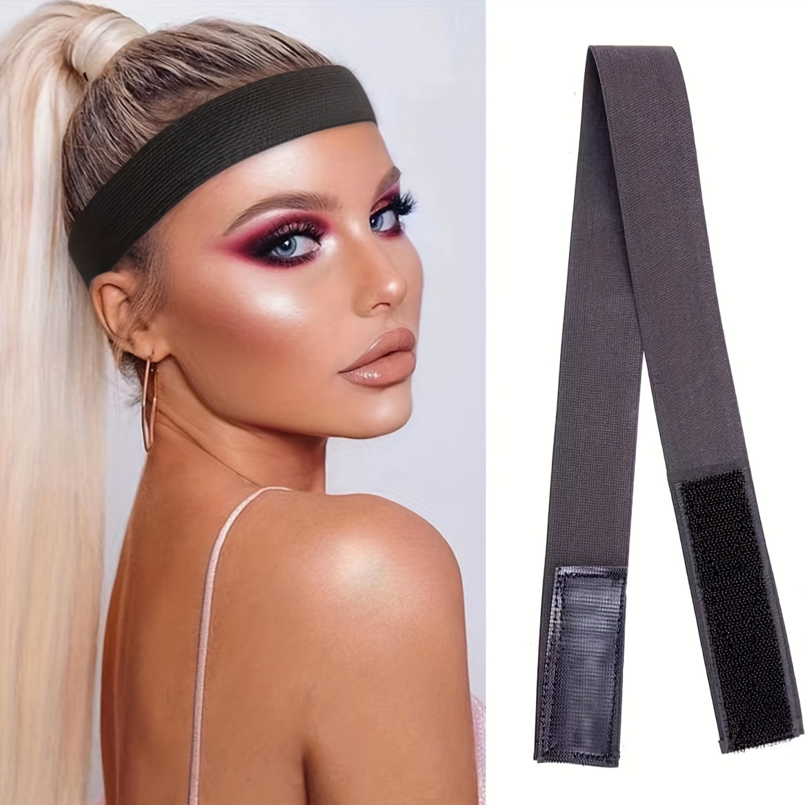 2pcs Elastic Bands With Magic Buckle For Lace Wig Headband Adjustable  Elastic Lace Melting Band For Wig Edges Elastic Headband For Closure And  Frontal Wigs Lay Down Wig Install Accessories - 