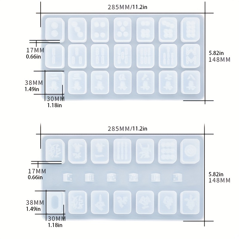 19 Styles Silicone Resin Casting Molds Resin Dice Molds