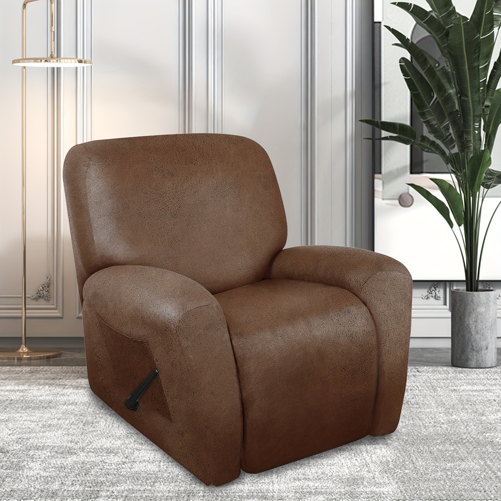 Faux Leather Bronzing Recliner Chair Cover Recliner Chair - Temu