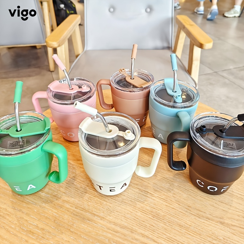 Vigo Coffee Mug With Lid And Straw Stainless Steel Coffee - Temu