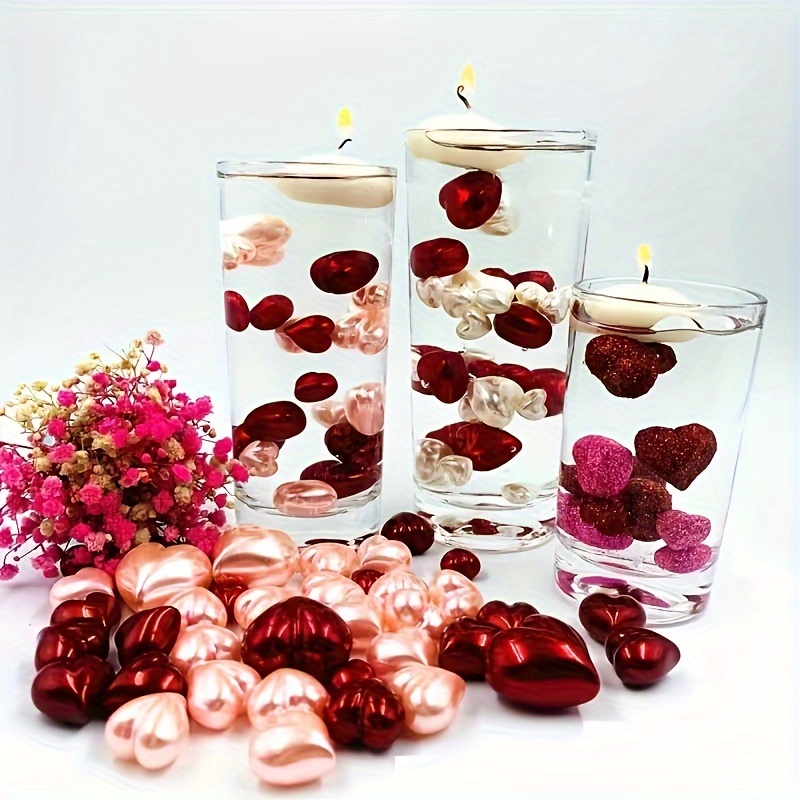 Valentine's Day Beads For Vase Fillers, Floating Candles, Valentine's Day  Vase Filler, Transparent Valentine's Day Candle
