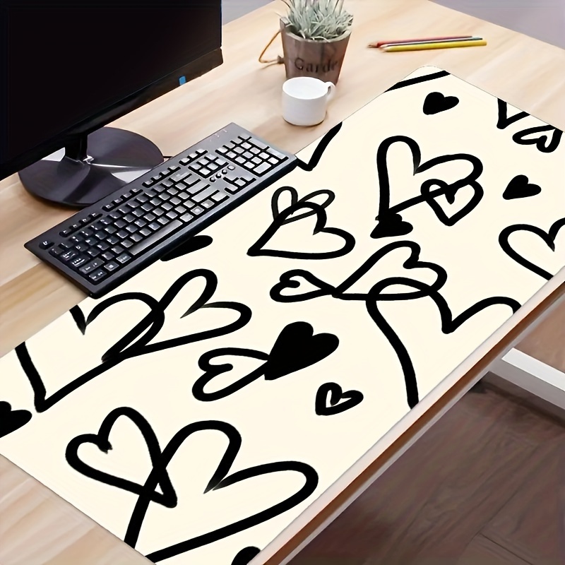 

Line Love Desk Mat Desk Pad Large Gaming Mouse Pad E-sports Office Keyboard Pad Computer Mouse Non-slip Computer Mat Gift For Boyfriend/girlfriend