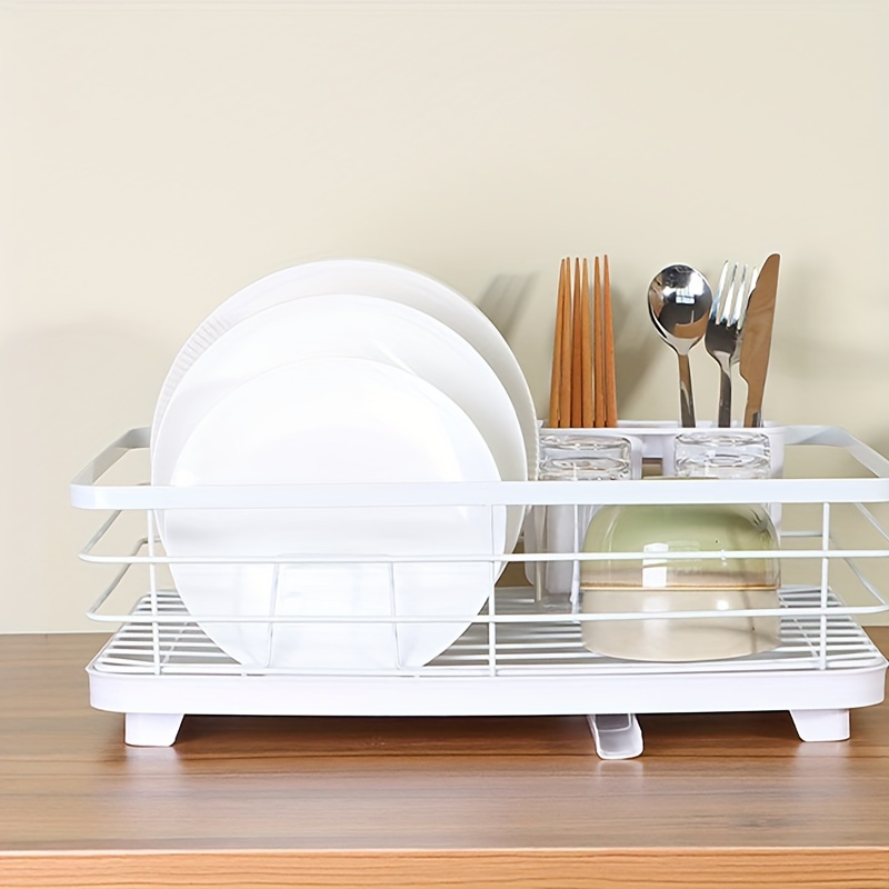 Multi-purpose Dish Storage Rack With Draining Board And Drainage