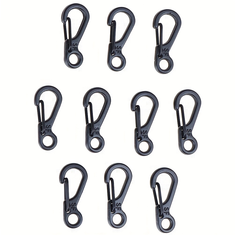 10pcs Mini Key Chain Carabiner Clip Spring Buckle Hook, Key Ring Camping Tools, Tool Set,Temu