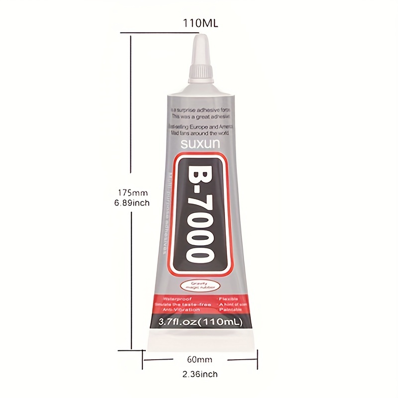 B7000 Rhinestones Glue for Crafts, 110ML 3.7fl.oz Clear B-7000 Super  Jewelry Glue Transparent Indust