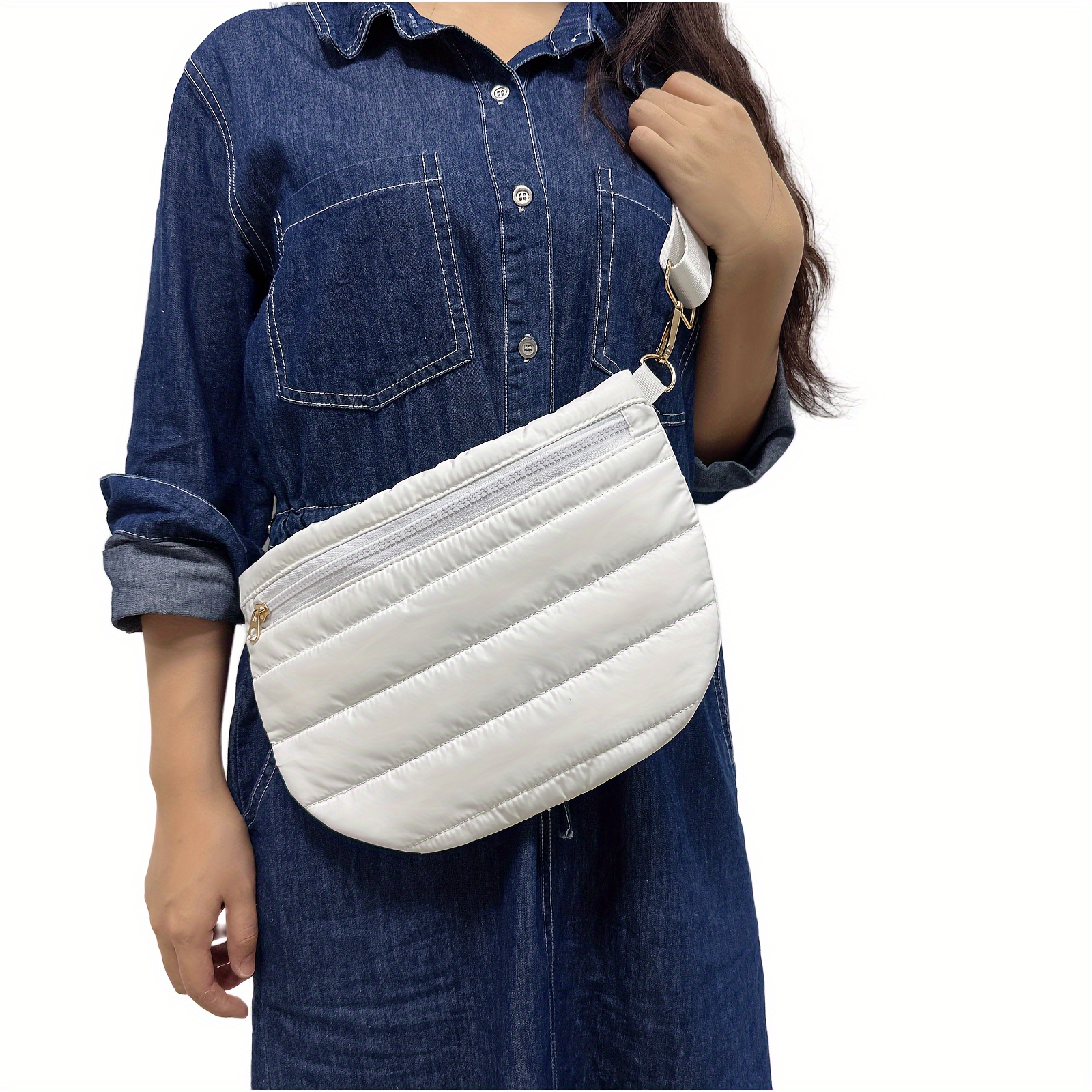 Soft Padded Waist Bag Puffer Quilted Chest Bag Lightweight Temu