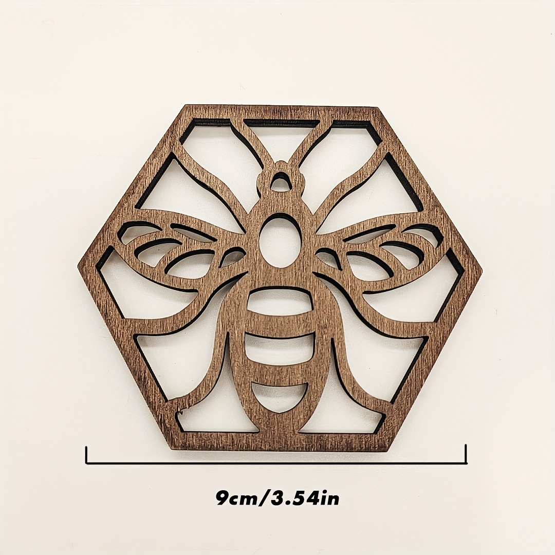 Honeycomb Bee Wooden Ornament Creative Honeycomb Coaster Temu Canada