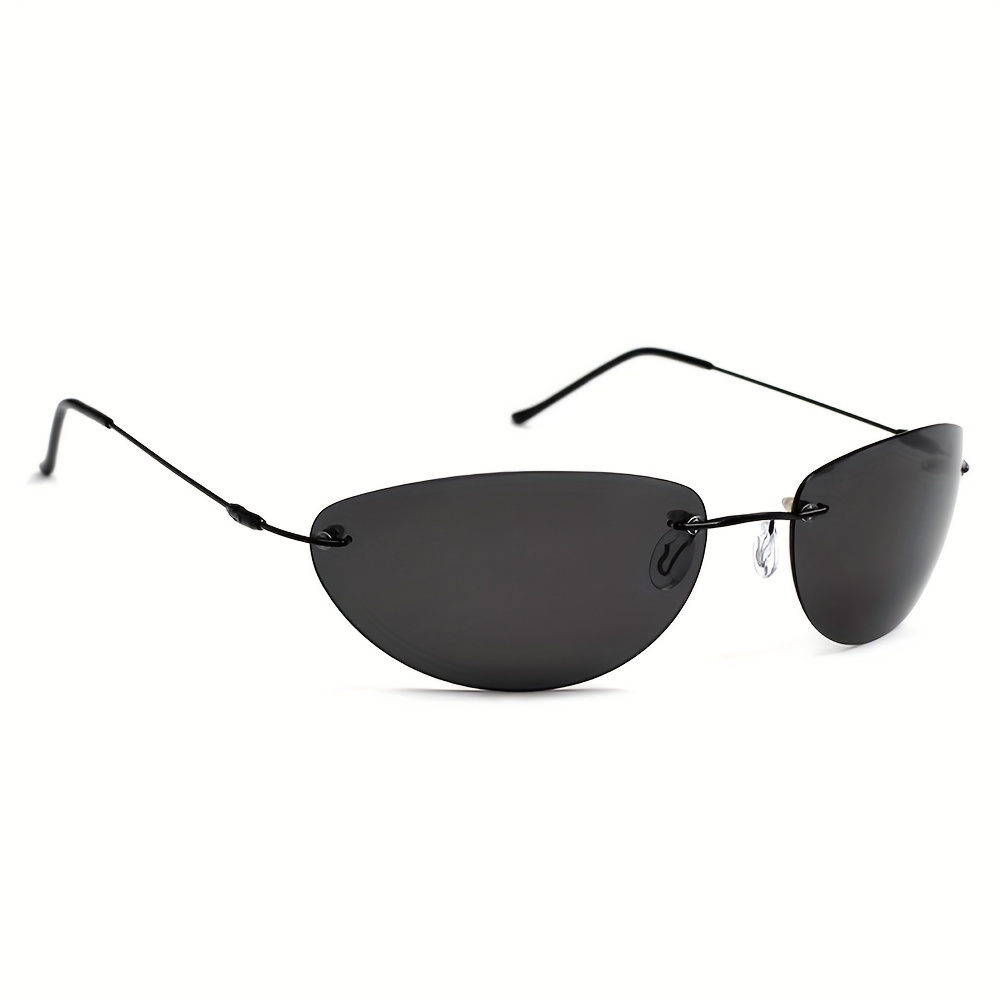 Trendy Cool Polarized Sunglasses Ultralight Rimless Metal Frame Driving Sunglasses  Men Women Sports Accessories - Jewelry & Accessories - Temu