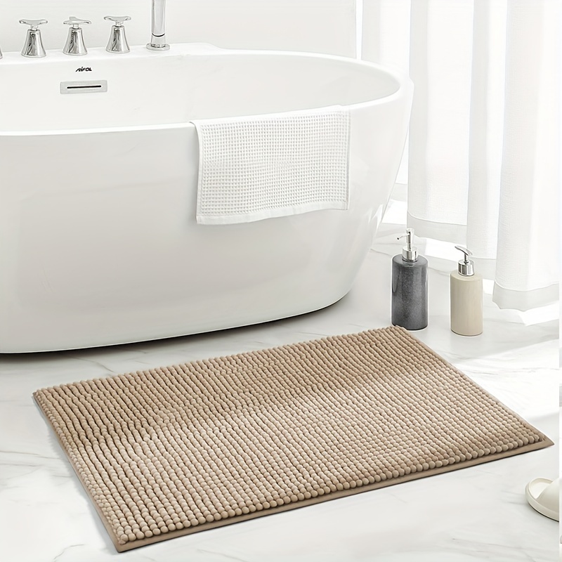 NICETOWN Taupe Bathroom Rugs and Mats Sets, Bath Mats, Slip-Resistant  Absorbent Soft Comfortable and Fluffy Chenille Toilet Rugs, Floor Mats Dry  Fast, Machine Washable (Set of 2-20 x 32/47 x 24) 
