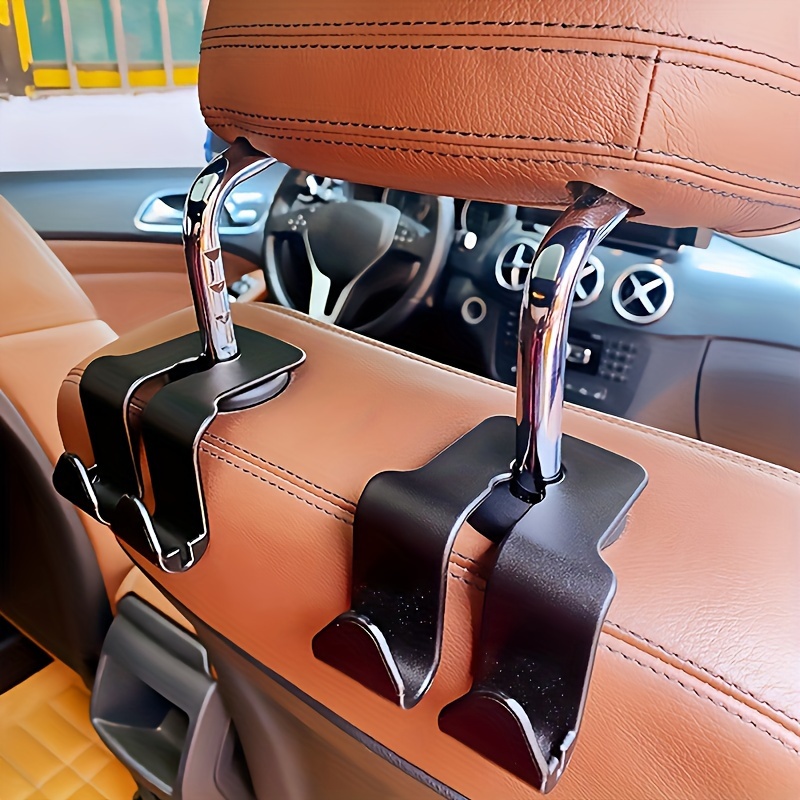 Black Car Back Seat Headrest Hooks Car Seat Organizer Accessory For Coats  4PCS