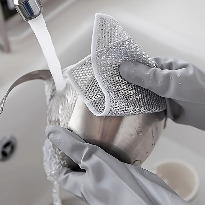 Tangula 10 stracci multiuso in filo metallico per lavare i piatti bagnati e  asciutti, antigraffio, strofinacci riutilizzabili per la pulizia della