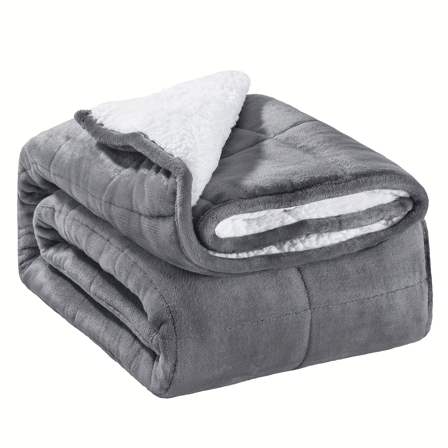 Sherpa Fleece Weighted Blanket Adult 10 Lbs Heavy Fuzzy Temu