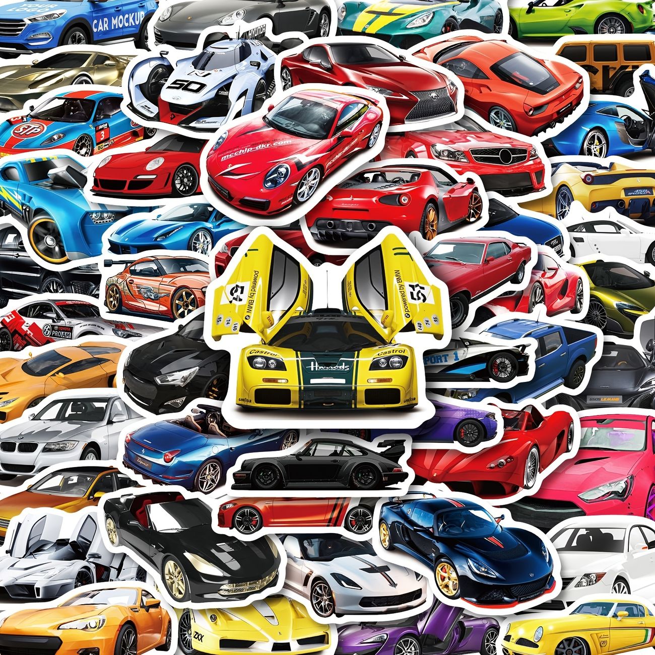 50pcs Supercar Racing Stickers For Personalizedtravel Trolley Case  Decoration Waterproof Cartoon Sports Car Fashionable Diy Stickers | Shop  The Latest Trends | Temu