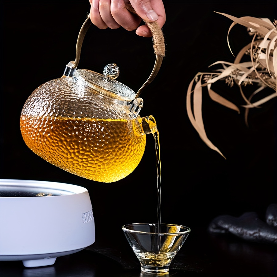 Glass Teapots With Golden Induction Cooker