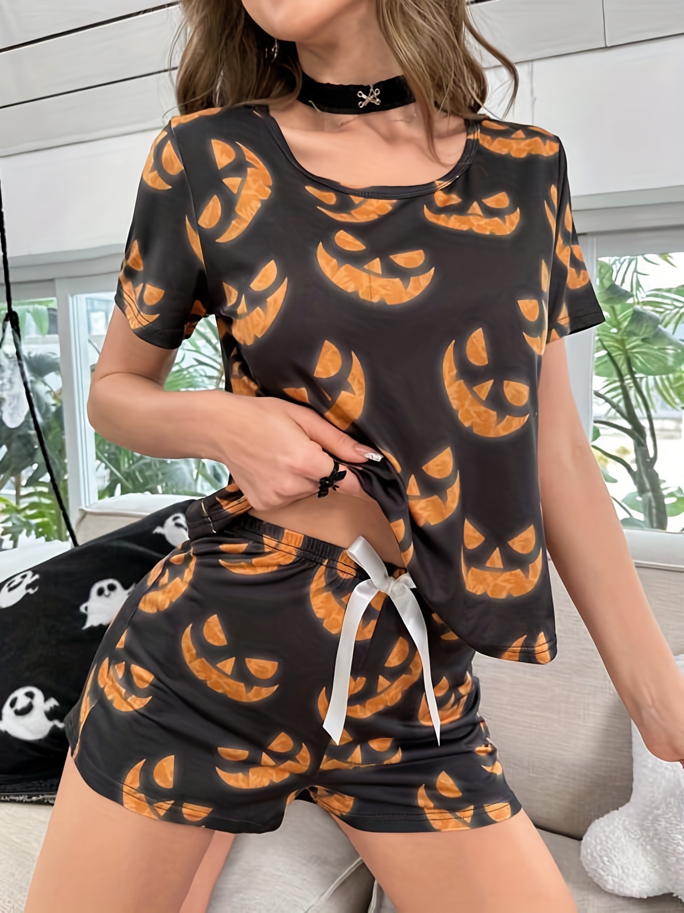 Womens Halloween Pajama Set