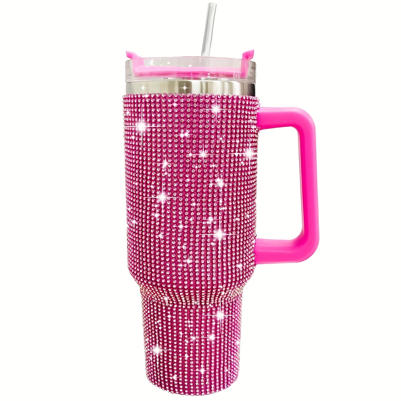 Light Pink Stanley Cup Dupe 40oz Reusable Stainless Steel Tumbler With Straw