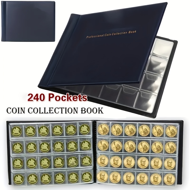 240 Pocket Coin Storage Album Folder Money Collection Holder Organizer 8 x  6 In