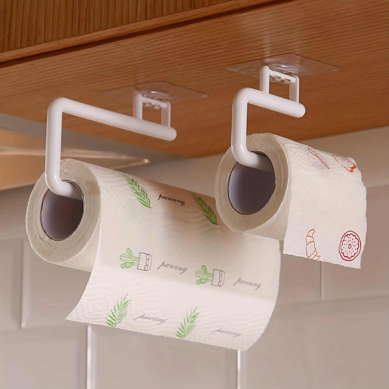 Adhesive Paper Towel Holder Under Cabinet, Black Paper Towel Roll