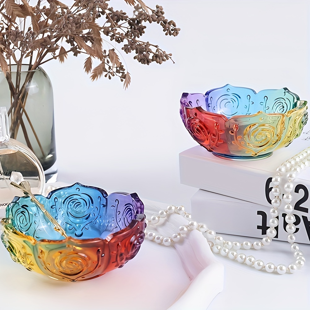 Diy Crystal Lotus Bowl Resin Mold Candle Holder Jewelry Tray - Temu