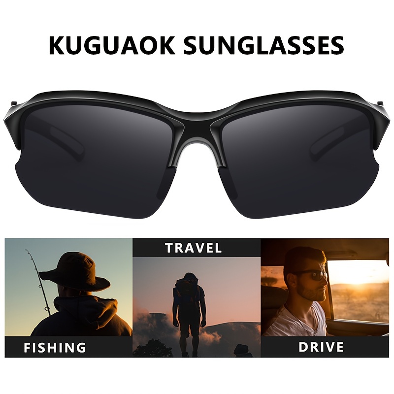 Fashion Half Frame Polarized Sunglasses for Men Women, Windproof and UV Protection Sunglasses for Cycling Traveling Fishing,Googles VR Pit Vipers